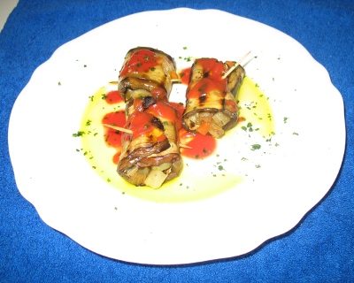 Rotolini di melanzane alle verdure
