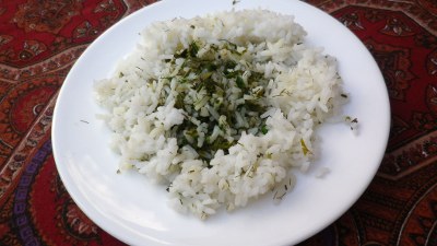 Sabzi polo (riso con erbe aromatiche)