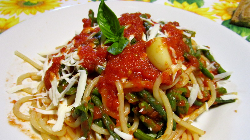Spaghetti con fagiolini