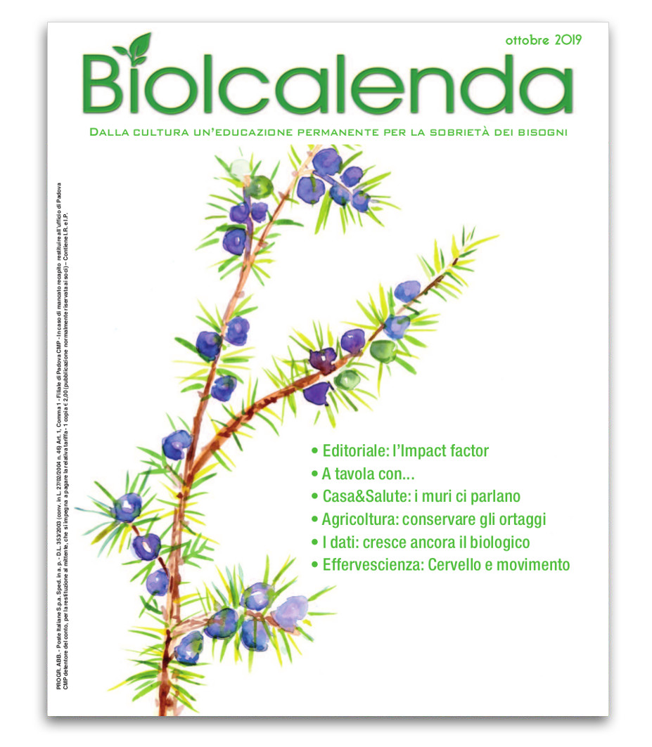 Biolcalenda di ottobre 2019 - mensile dell'associazione La Biolca. In copertina Borragine comune