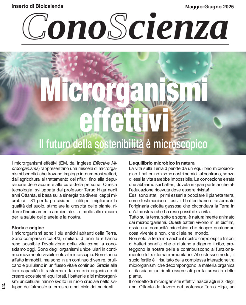 I microrganismi effettivi rappresentano dunque un’innovazione rivoluzionaria nel campo dell'agricoltura, della gestione ambientale e del benessere personale.