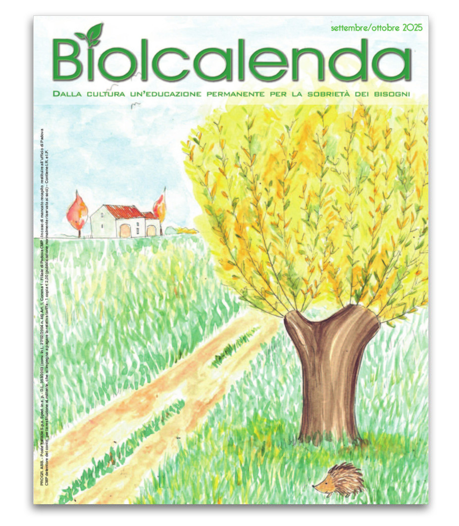Biolcalenda di Settembre/Ottobre 2025 - bimensile dell'associazione La Biolca. In copertina disegni originali di Elena Bulgarelli